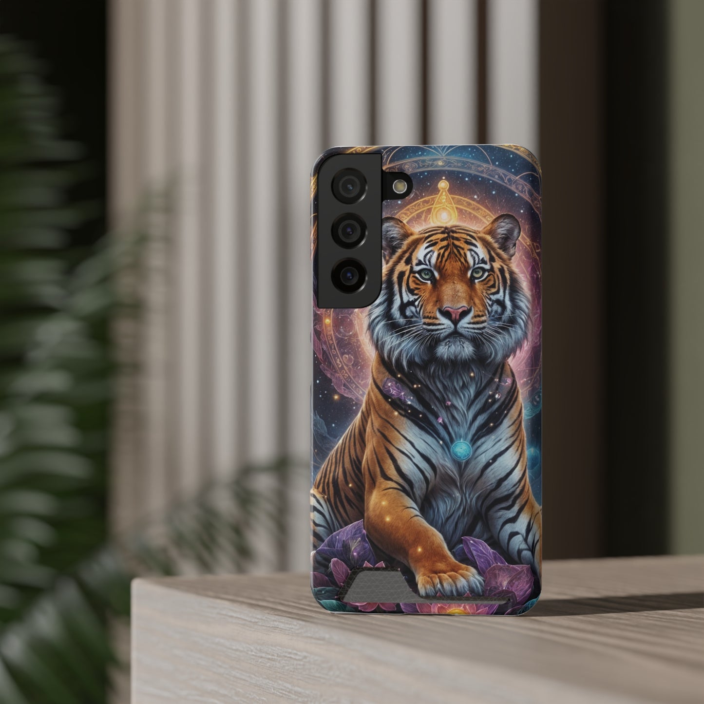 Cosmic Bengal Tiger - Phone Case With Card Holder