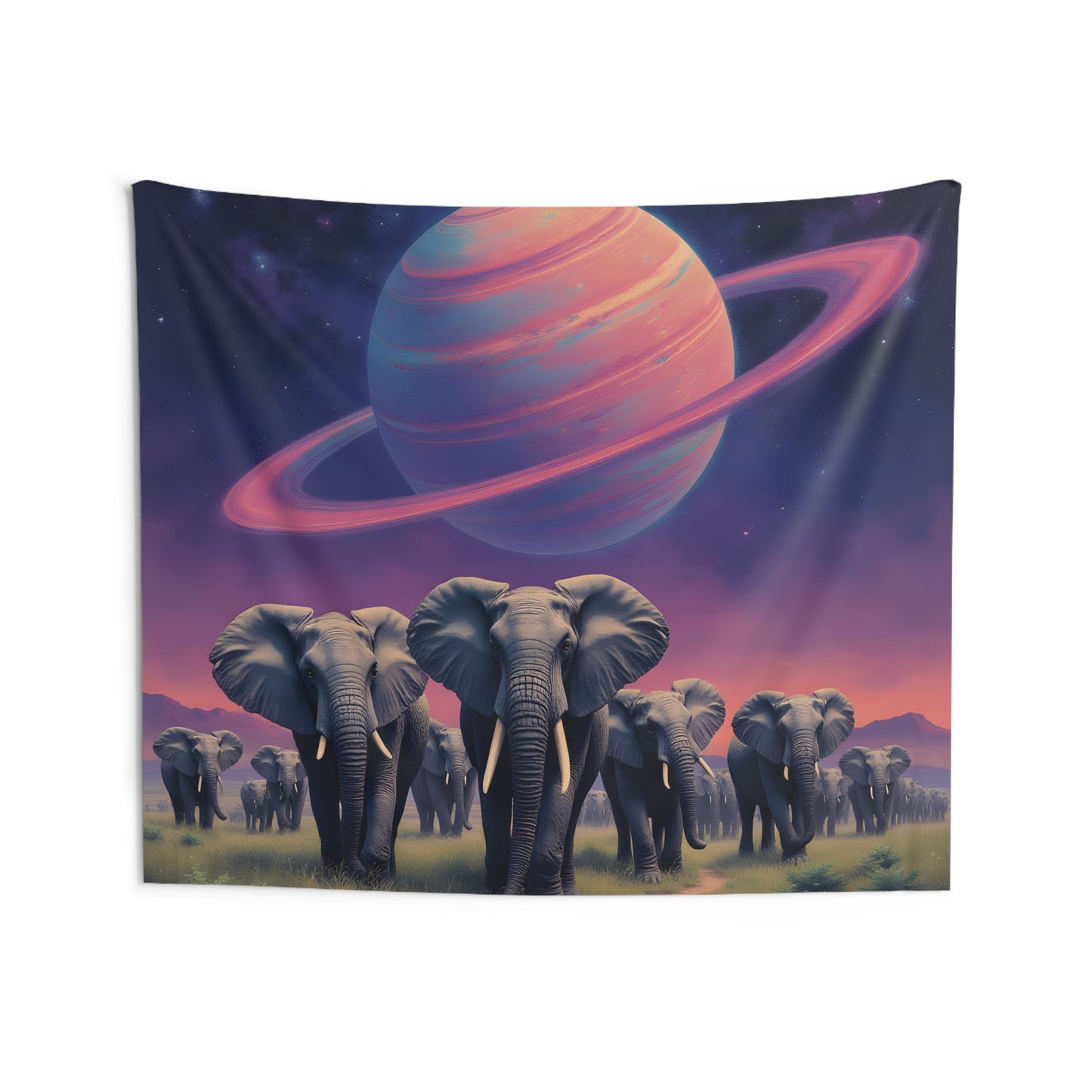 Elephant Herd - Indoor Wall Tapestries