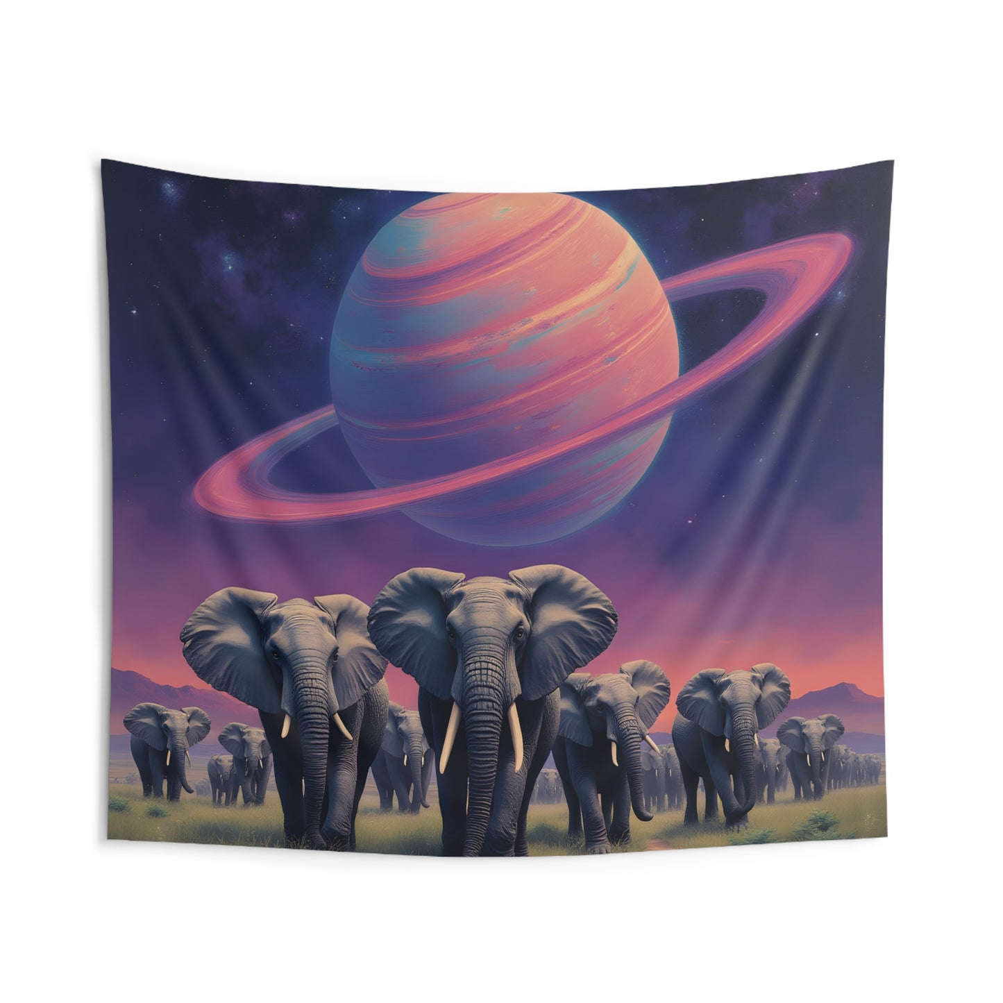 Elephant Herd - Indoor Wall Tapestries