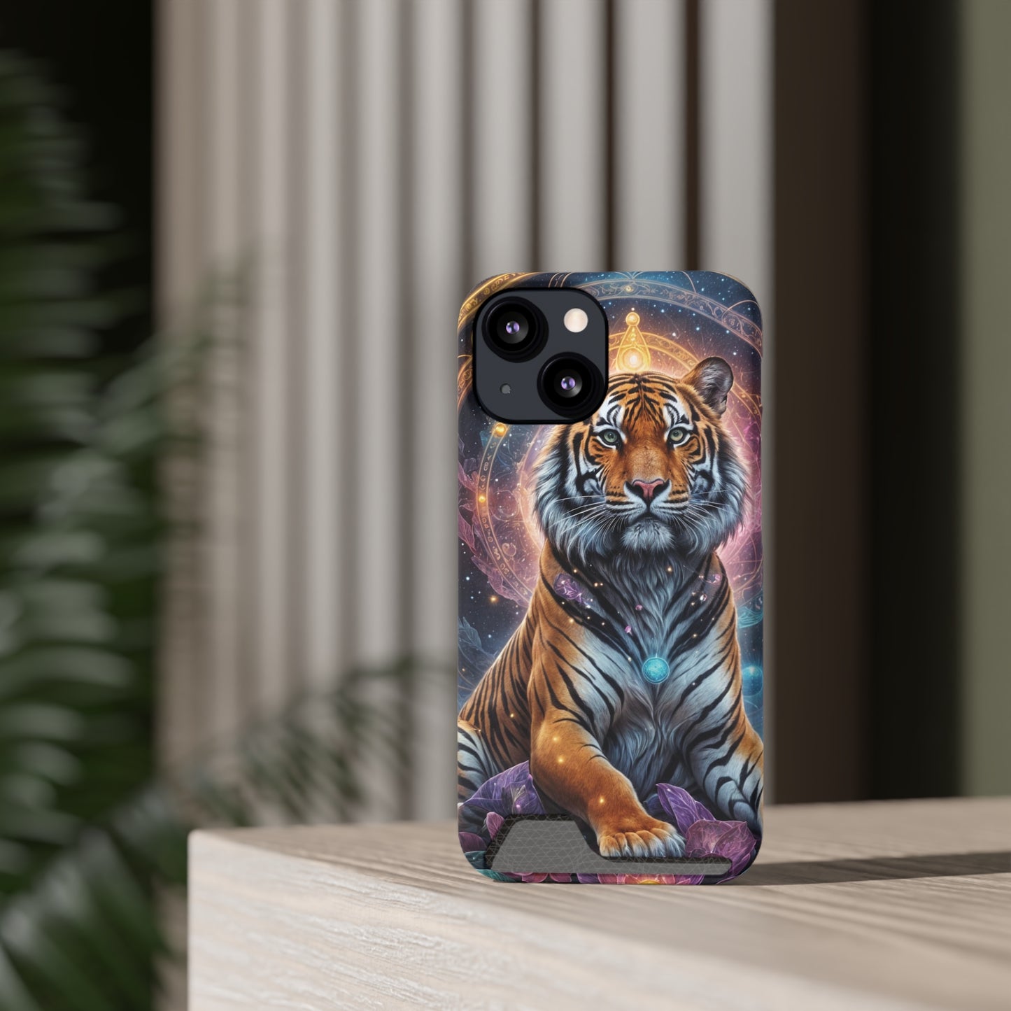 Cosmic Bengal Tiger - Phone Case With Card Holder