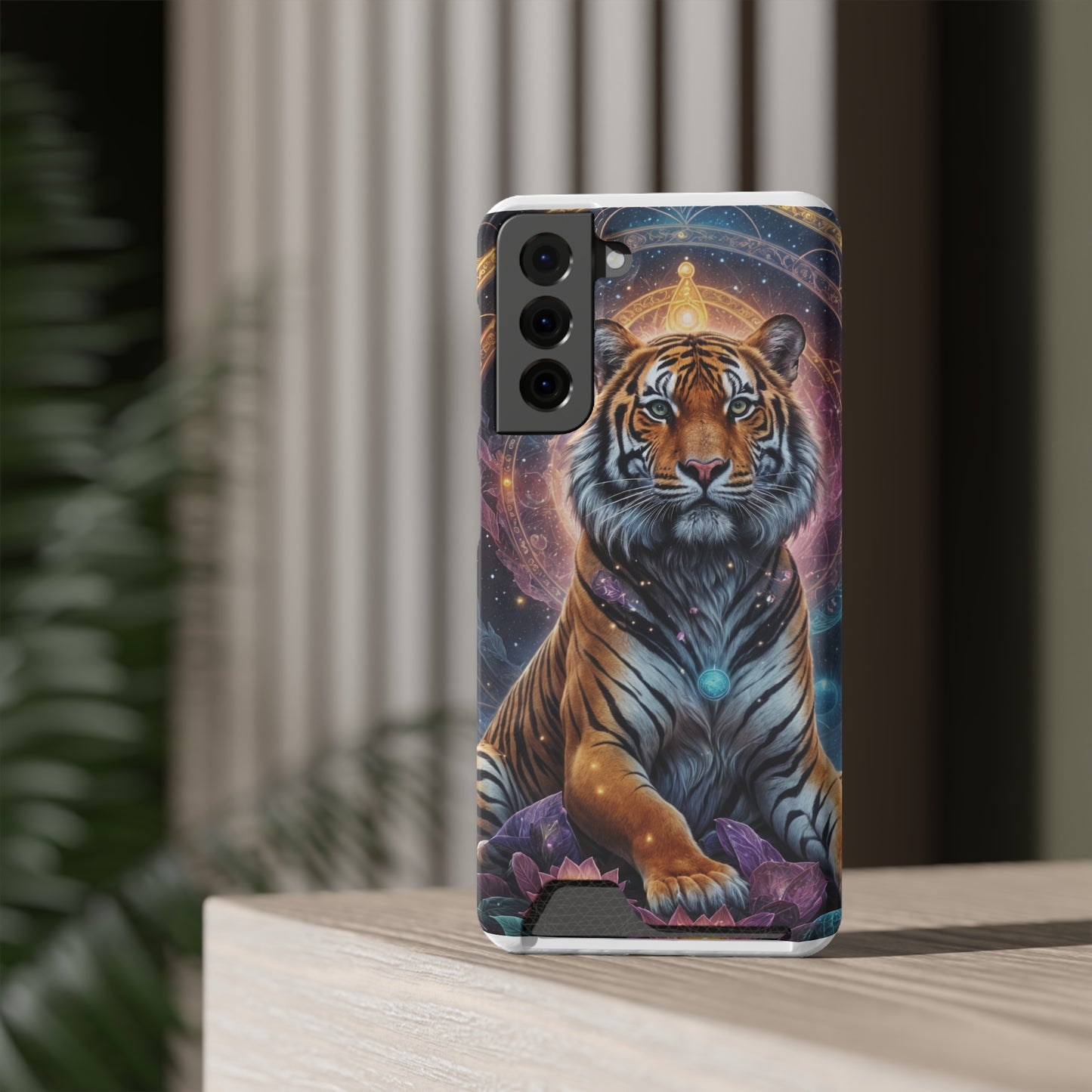 Cosmic Bengal Tiger - Phone Case With Card Holder