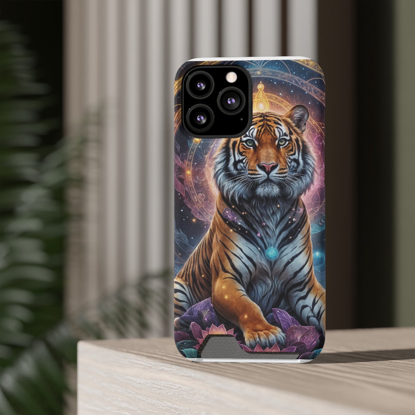 Cosmic Bengal Tiger - Phone Case With Card Holder