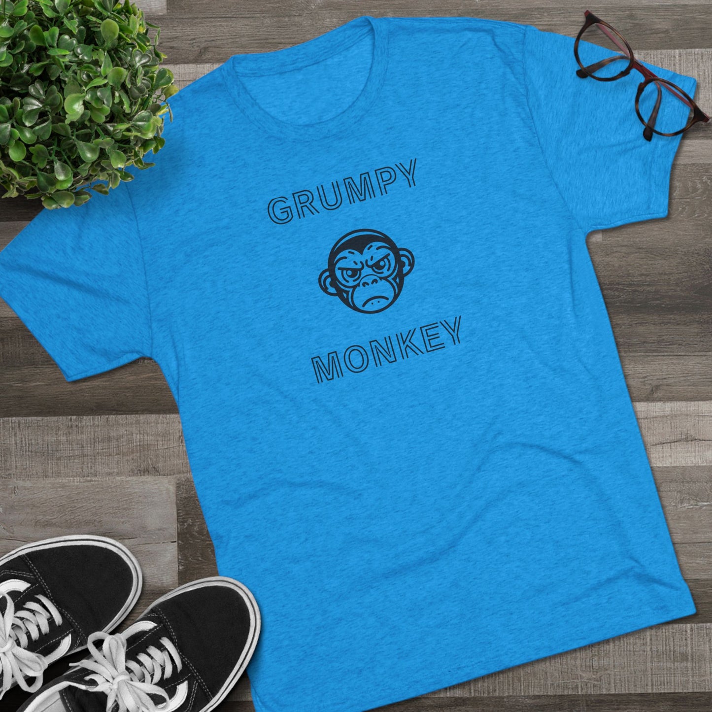 Grumpy Monkey - Tri-Blend Crew Tee