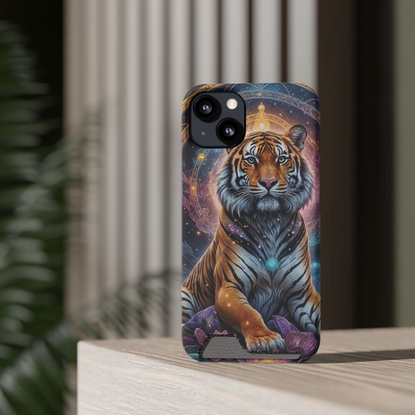 Cosmic Bengal Tiger - Phone Case With Card Holder