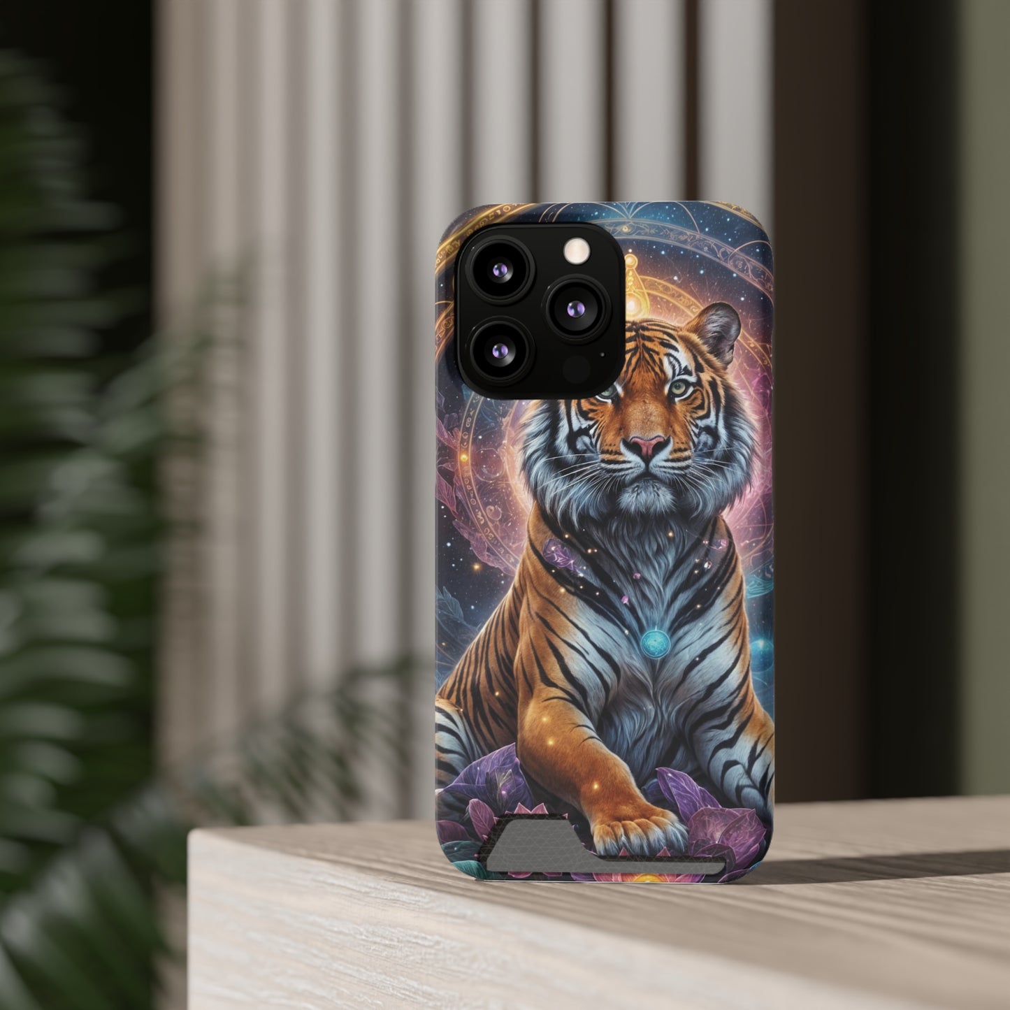 Cosmic Bengal Tiger - Phone Case With Card Holder