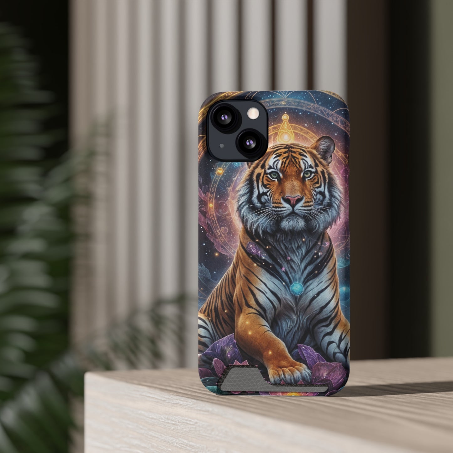 Cosmic Bengal Tiger - Phone Case With Card Holder