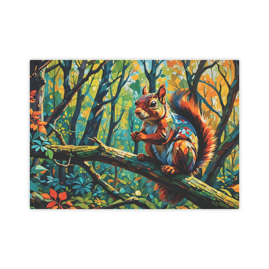 Fall Squirrel - Canvas Photo Tile