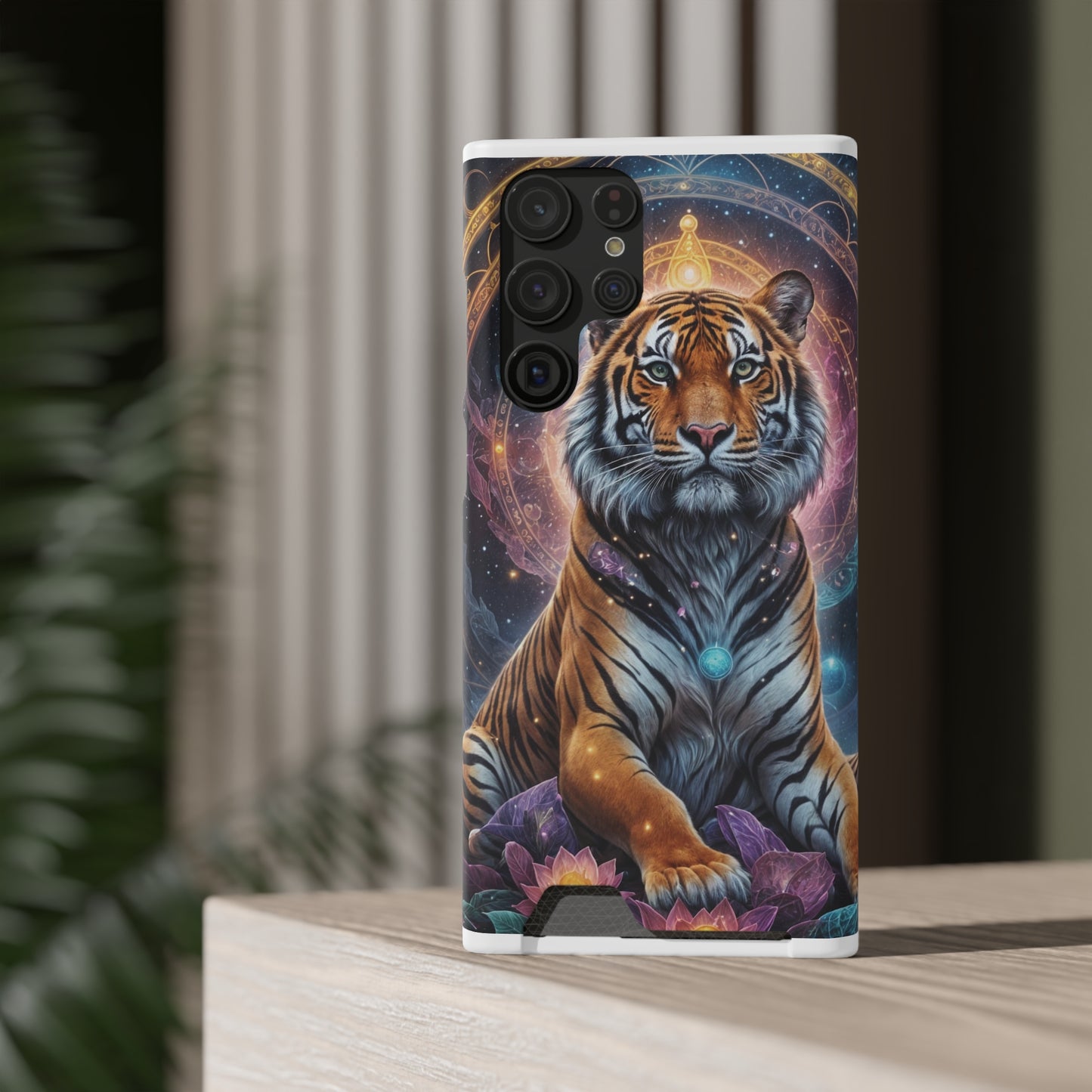 Cosmic Bengal Tiger - Phone Case With Card Holder