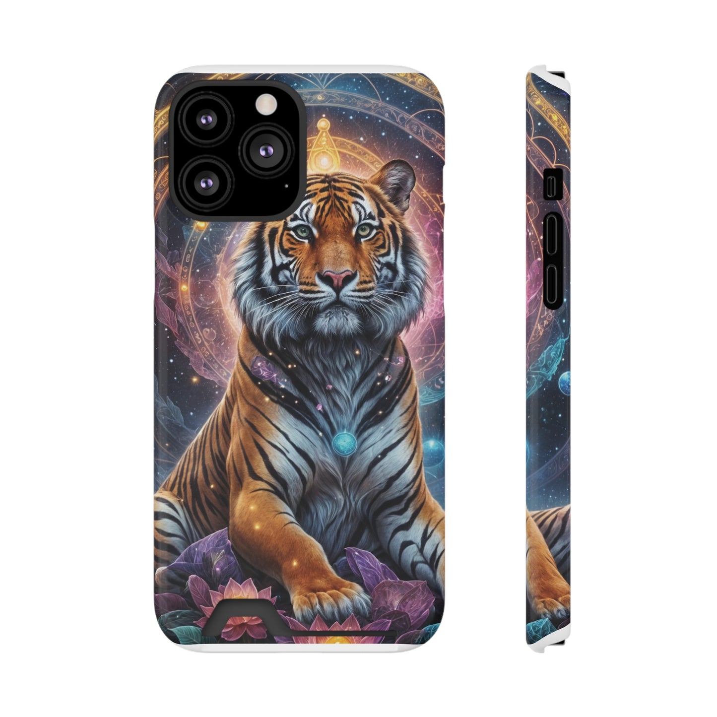 Cosmic Bengal Tiger - Phone Case With Card Holder