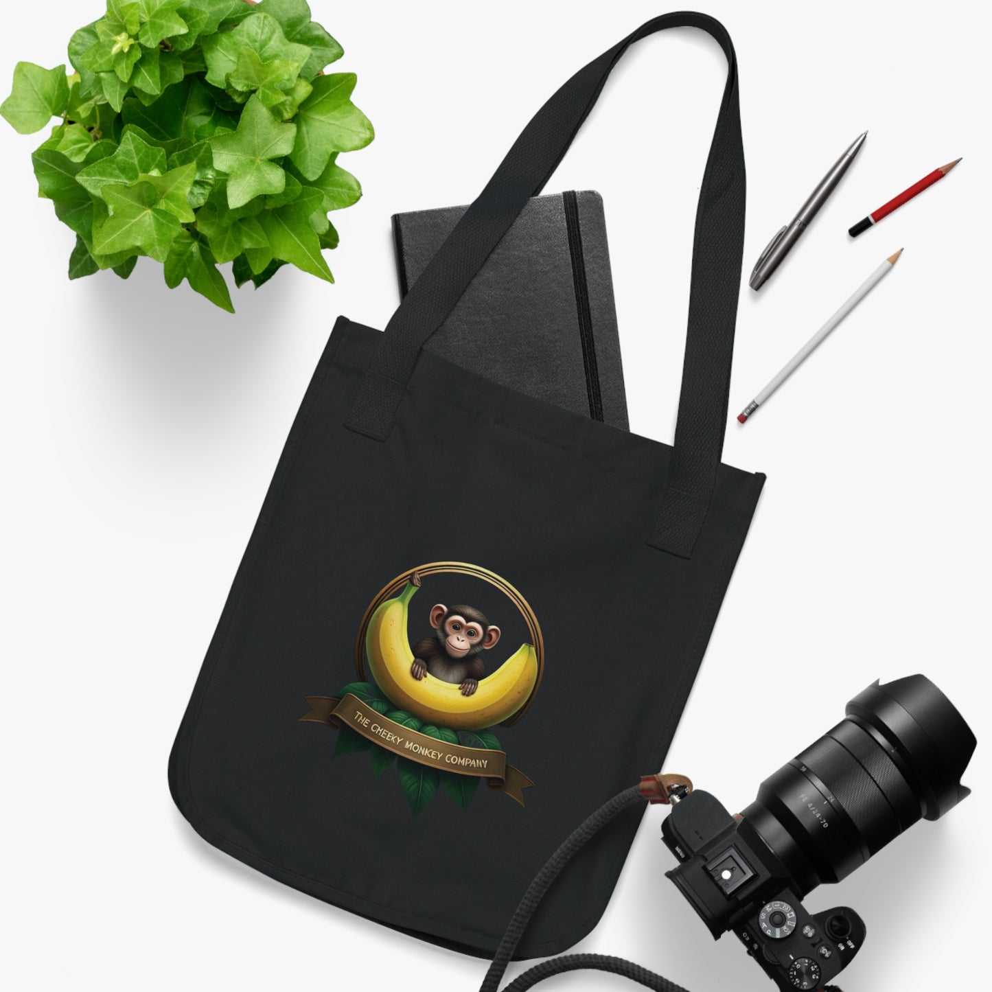 Cheeky Monkey Mascot - Organic Canvas Tote Bag