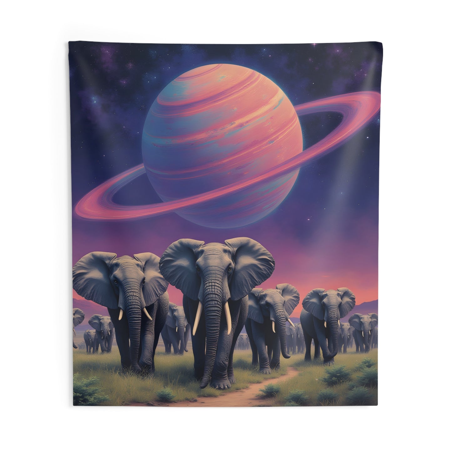 Elephant Herd - Indoor Wall Tapestries