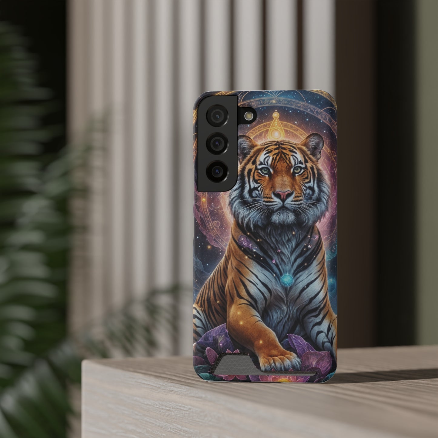 Cosmic Bengal Tiger - Phone Case With Card Holder