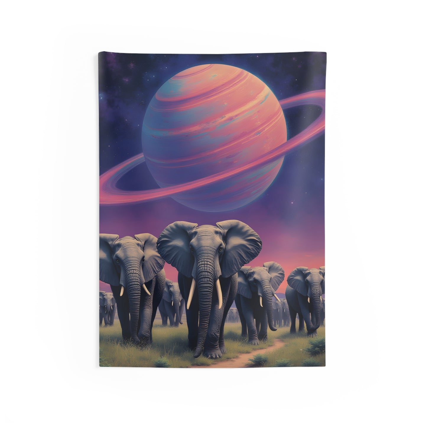 Elephant Herd - Indoor Wall Tapestries