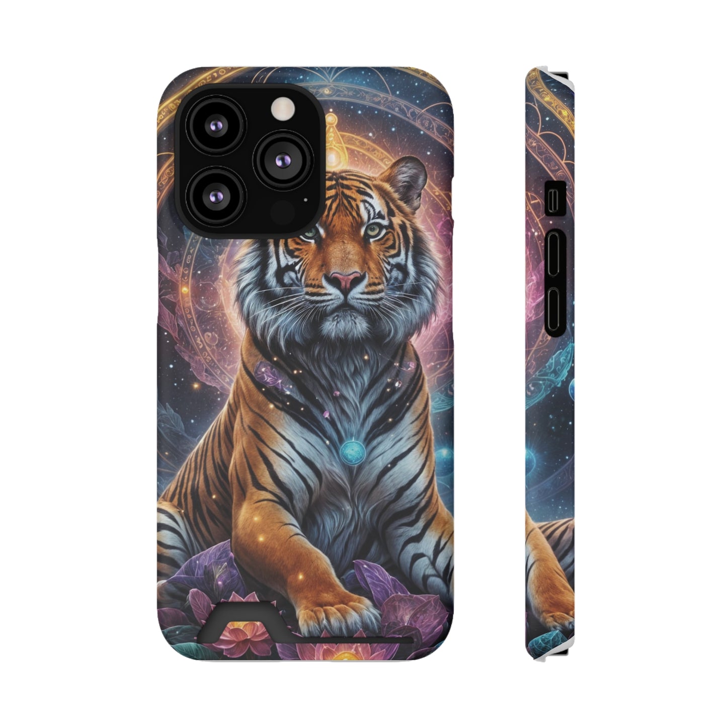 Cosmic Bengal Tiger - Phone Case With Card Holder